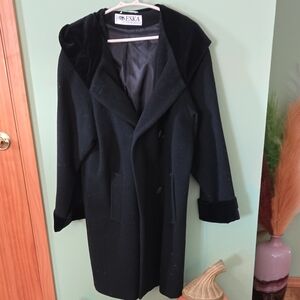 Women's Elegant Black Pea Coat